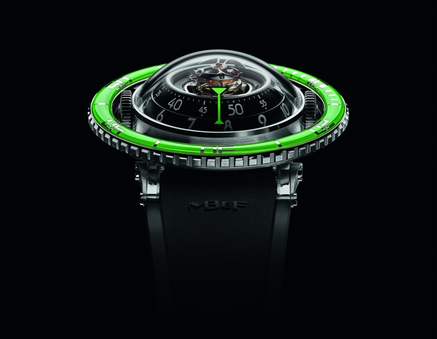 The New MB&F Horological Machine No.7 Aquapod Titanium Green