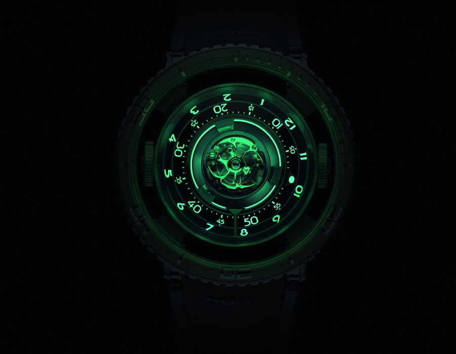MB&F Horological Machine No.7 Aquapod Titanium Green Super Liminova