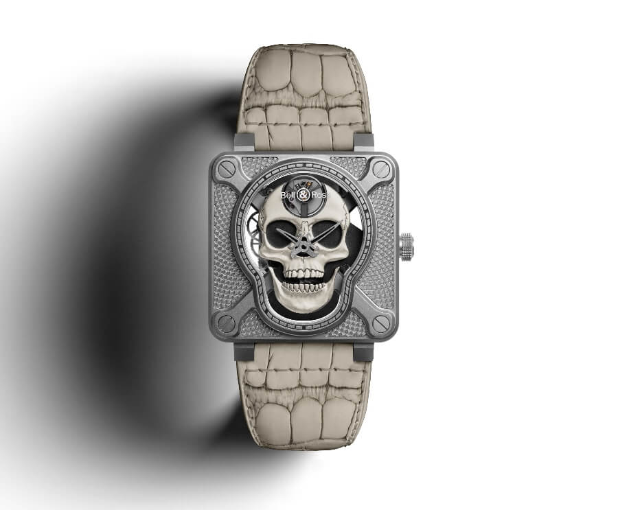 Bell & Ross BR01 Laughing Skull White