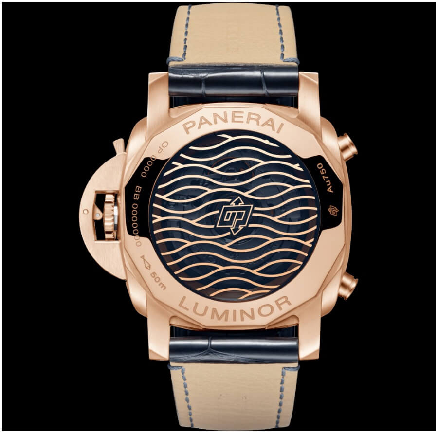 Panerai Luminor Chrono Goldtech Blu Notte PAM01111 Case Back